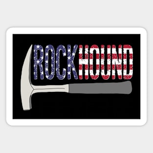 Rockhound Rock Pick Geology Hammer with USA Flag Rockhounding Magnet